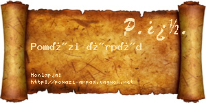 Pomázi Árpád névjegykártya
