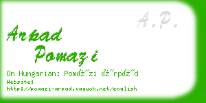 arpad pomazi business card